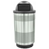 Witt Standard Series Stainless Steel Outdoor Waste Receptacle with Dome Lid - 55 Gallon